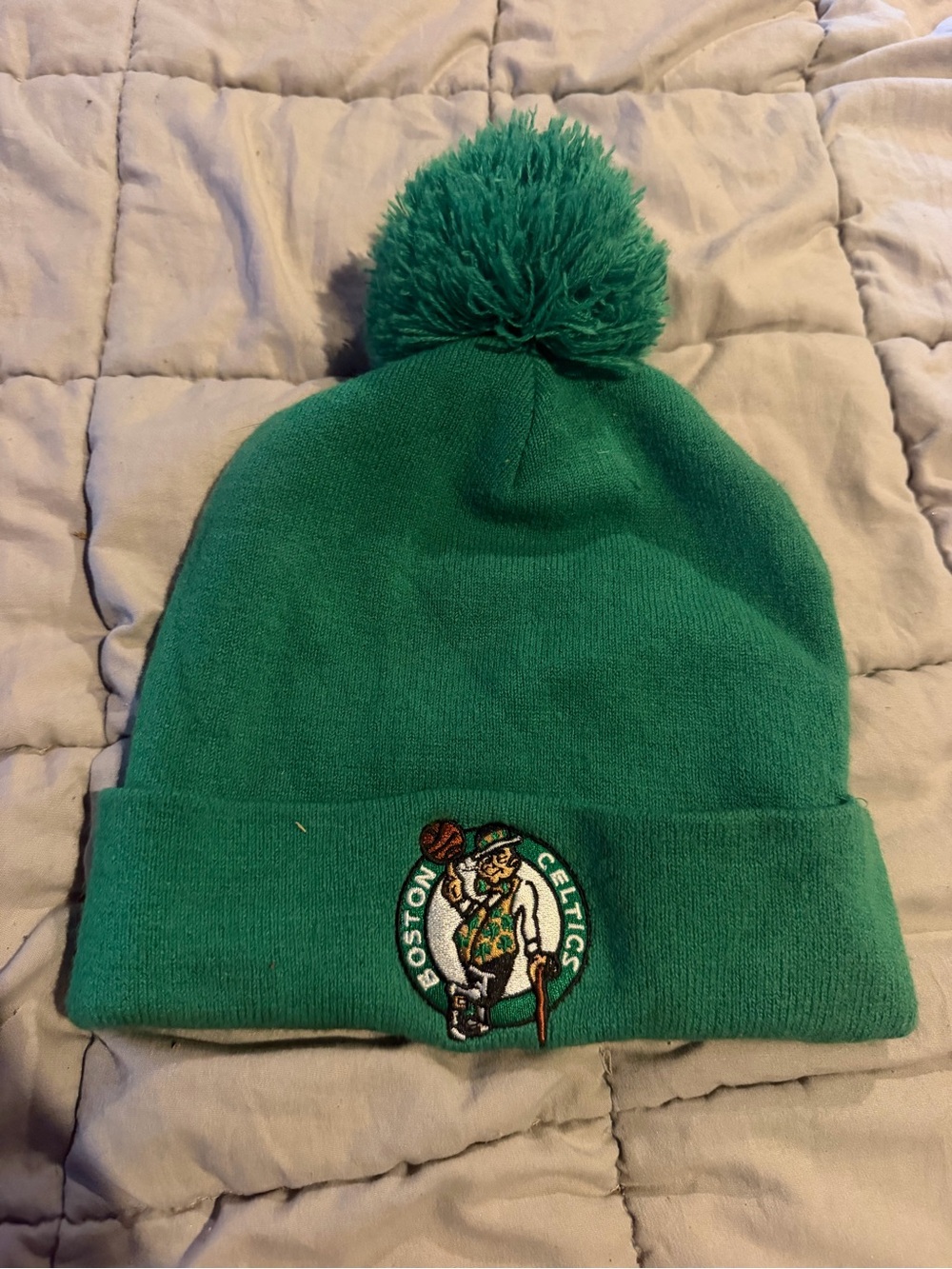 NBA Boston Celtics Green Pom Beanie